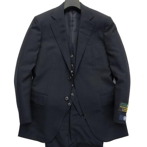 新品19.4万!ジェイプレス NAVY CLASS 春夏アーサーハリソン3ピーススーツA6紺★J22829 日本製 J.PRESS AUTHUR HARRISON ベスト付き STAFF Recommended ITEMS