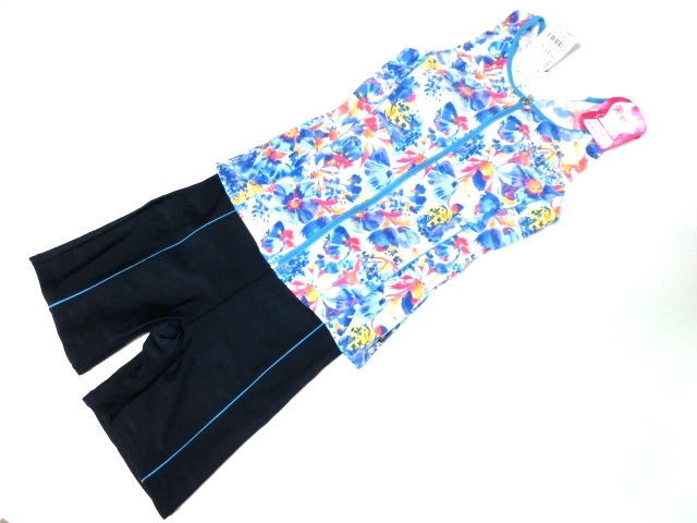 【SALE，豊富な】 エレッセ L 青色花 美セパ スナップボタン付 セパレーツ水着 Lサイズ(ツーピース)｜売買されたオークション情報、yahooの商品情報をアーカイブ公開 - オークファン 女性用