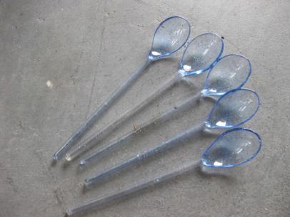 6本 ガラススプーン 古い 匙 色硝子／明治大正氷コップガラス瓶レトロ