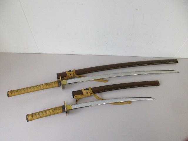 1803TTG020 日本刀 模造刀 拵え 武具 太刀/脇差 計2本