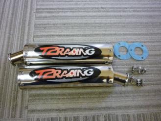 T2Racing製 フルステンレスサイレンサー２本セット NSR250R 逆ピッチ40㎜ ホンダ