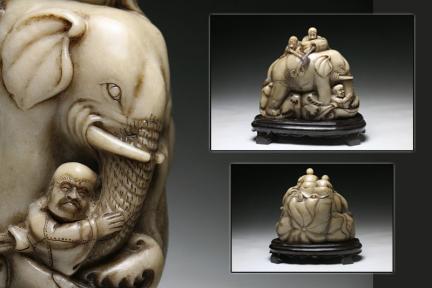 中国古美術 寿山石彫 象 置物 古玩美品 重5.46kg Z1320