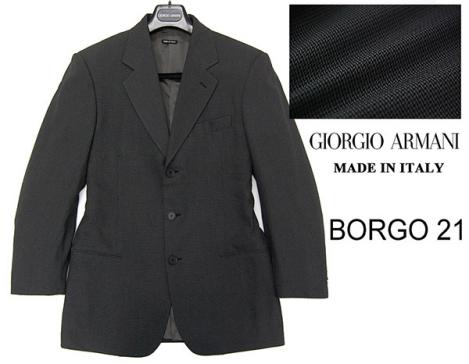 最高峰 『BORGO21』 定価27万 美品 伊製 ジョルジオアルマーニ GIORGIO ARMANI 黒タグ シルク混 テクスチャー織 高級テーラードジャケット GIORGIO ジョルジオアルマーニ ARMANI ジョルジオアルマーニ黒ラベル ジョルジオ 新品◇アルマーニ