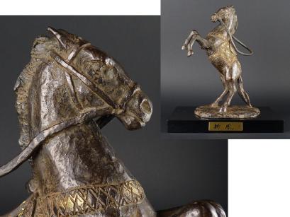 富永直樹 【都屋】富永直樹 「新風」 馬 ブロンズ像 置物 新風