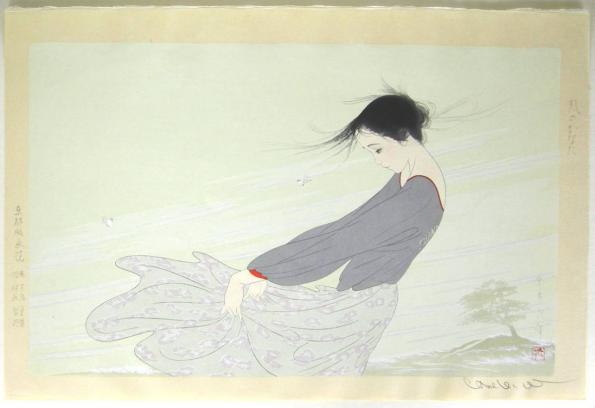 ☆ 中島潔 ◇ 風のかなた ◇ 木版画 ◇ シート ◇ 直筆サイン入り
