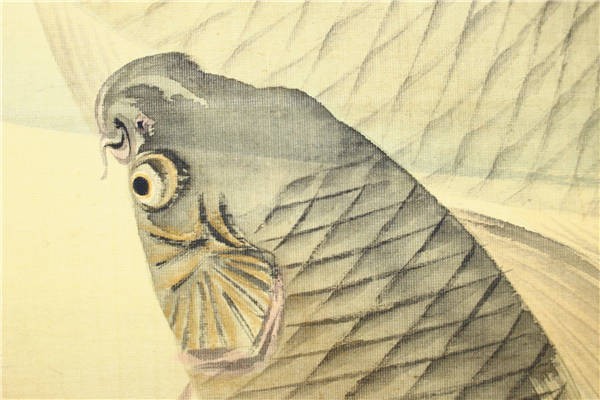 岡島清曠自筆『柳に小鳥之図』掛軸〜幕末の絵師 岡島清曠 掛軸・書画 y641 幕末-明治期四条派画家 花鳥之図 | 水草鯉