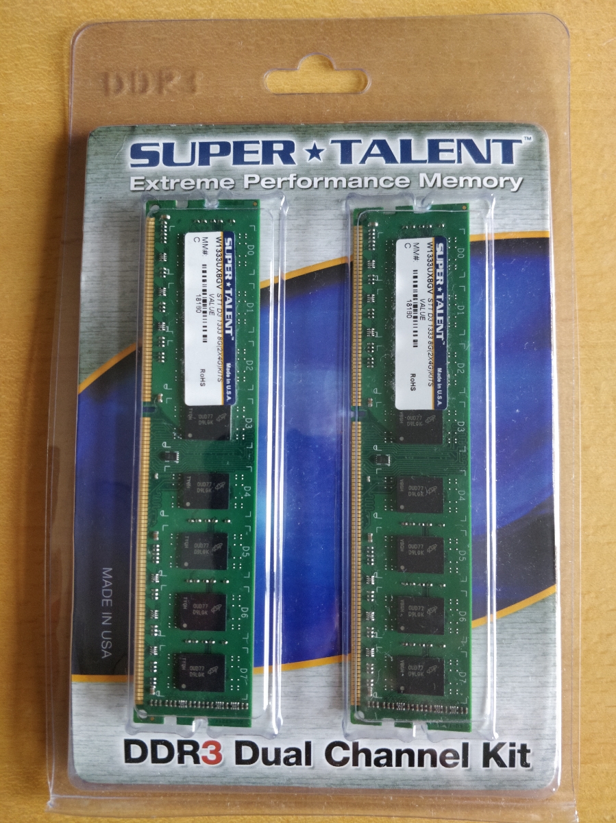 Super Talent スーパータレント W1333UX8GV [DDR3 PC3-10600 4GB×2枚組]