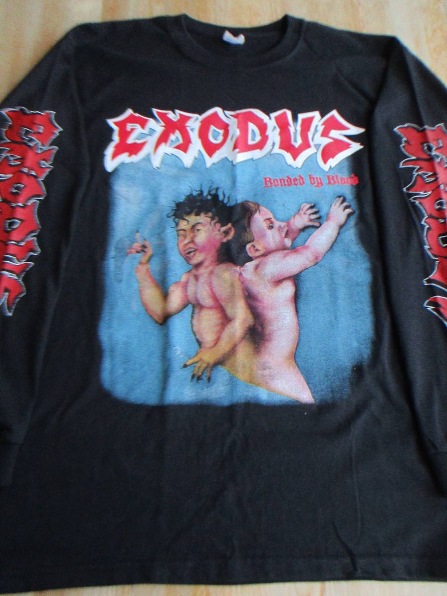 EXODUS 長袖 Tシャツ bonded by blood 黒L エクソダス ロンT / slayer metallica testament vio-lence forbidden