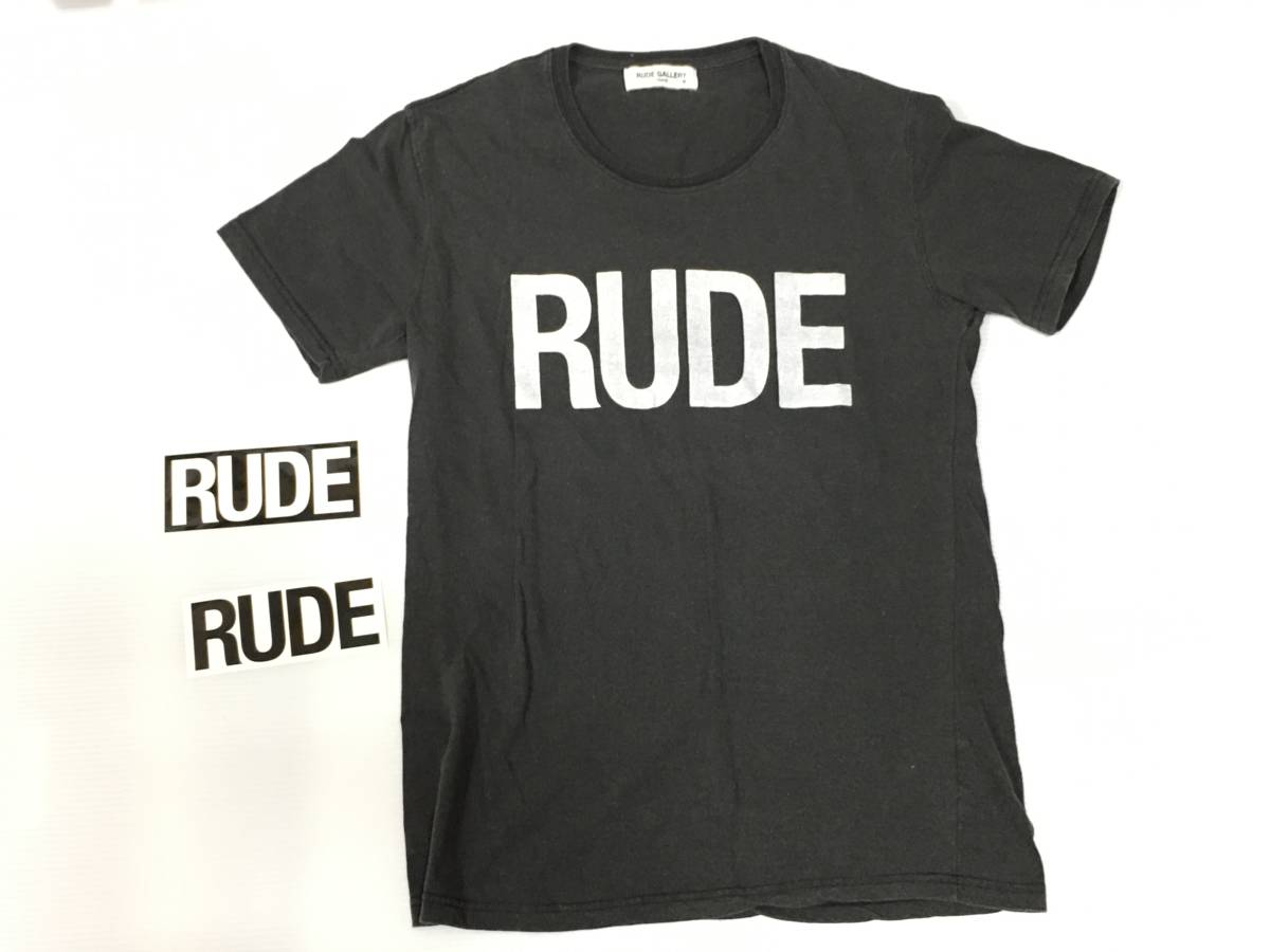 最新作，人気 試着のみ RUDE GALLERYルードギャラリー ヴィンテージ加工 RUDE ロゴプリントTシャツ黒サイズ4 ステッカー付 R180501 206-94(男性用)｜売買されたオークション情報、yahooの商品情報をアーカイブ公開 男性用