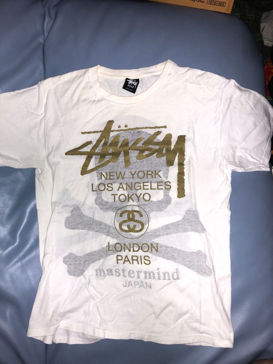  STUSSY&times;マスターマインドコラボTシャツ ステューシー MASTER MIND Mサイズ(トップス)｜売買されたオークション情報、yahooの商品情報をアーカイブ公開 - オークファン トップス