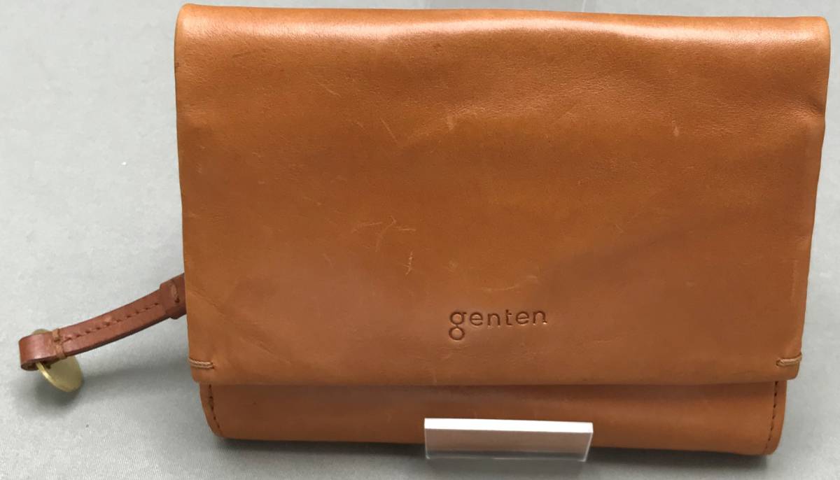 genten/ゲンテン 二つ折財布 革 38165 茶 ご覧いただきまして