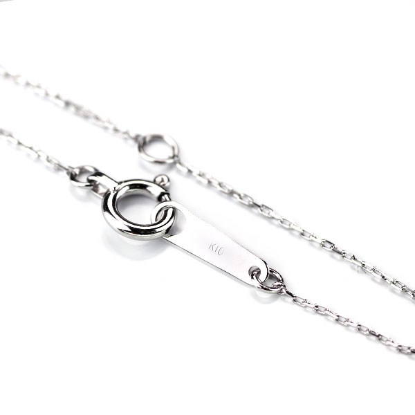 1円～ K10WG ダイヤモンド ペンダントネックレス 0.19ct SELBY