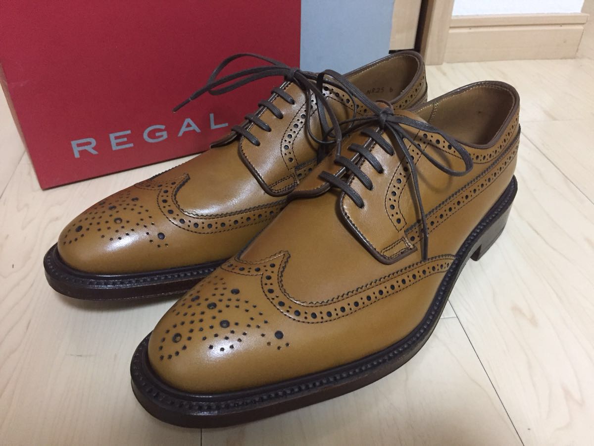 【爆買い，大得価】 REGAL リーガル ウイングチップ BR 01NR 25.0㎝ 革底(25.0cm)｜売買されたオークション情報、yahooの商品情報をアーカイブ公開 - オークファン 靴