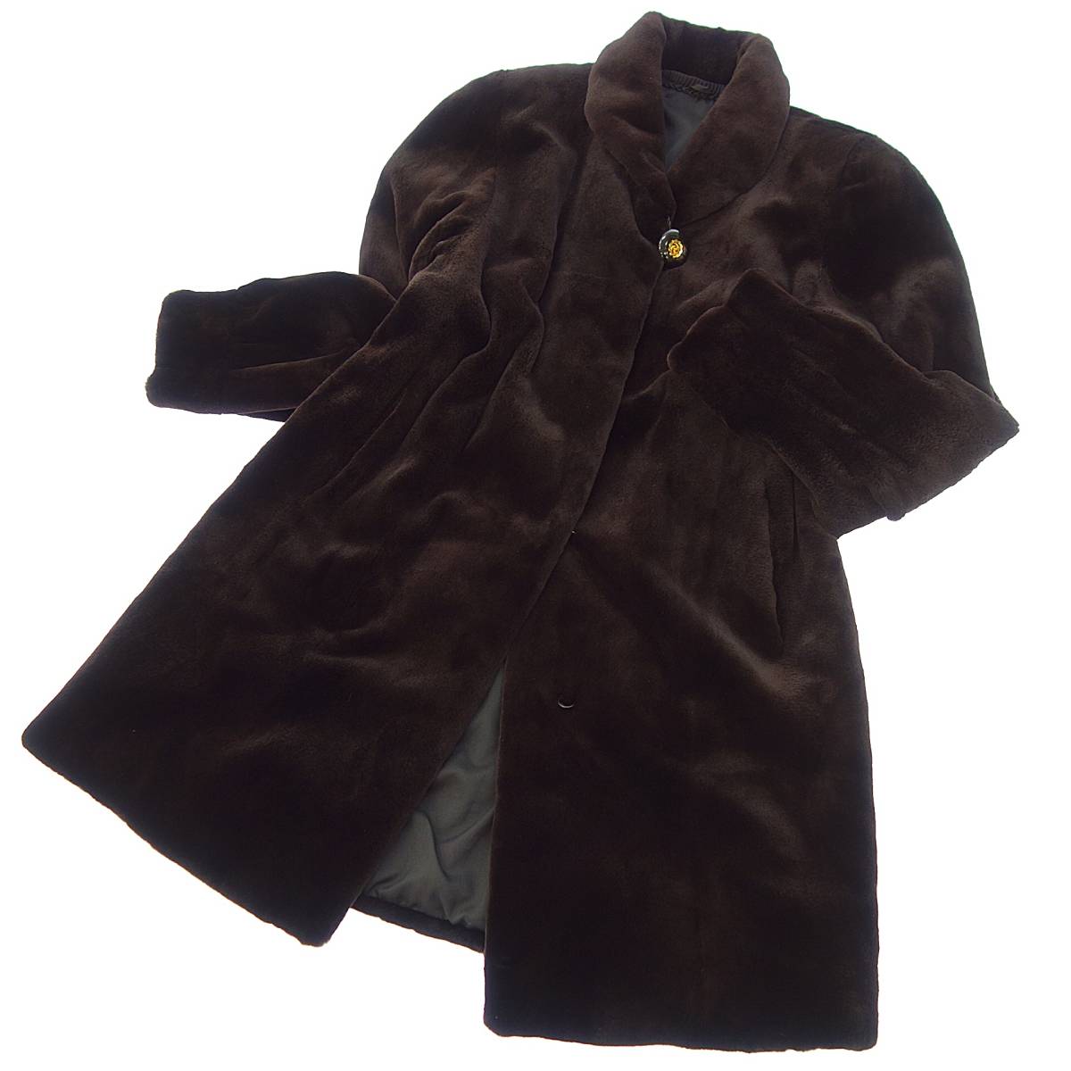 極美品◇SAGA MINK サガミンク シェアードミンク ロングコート F 