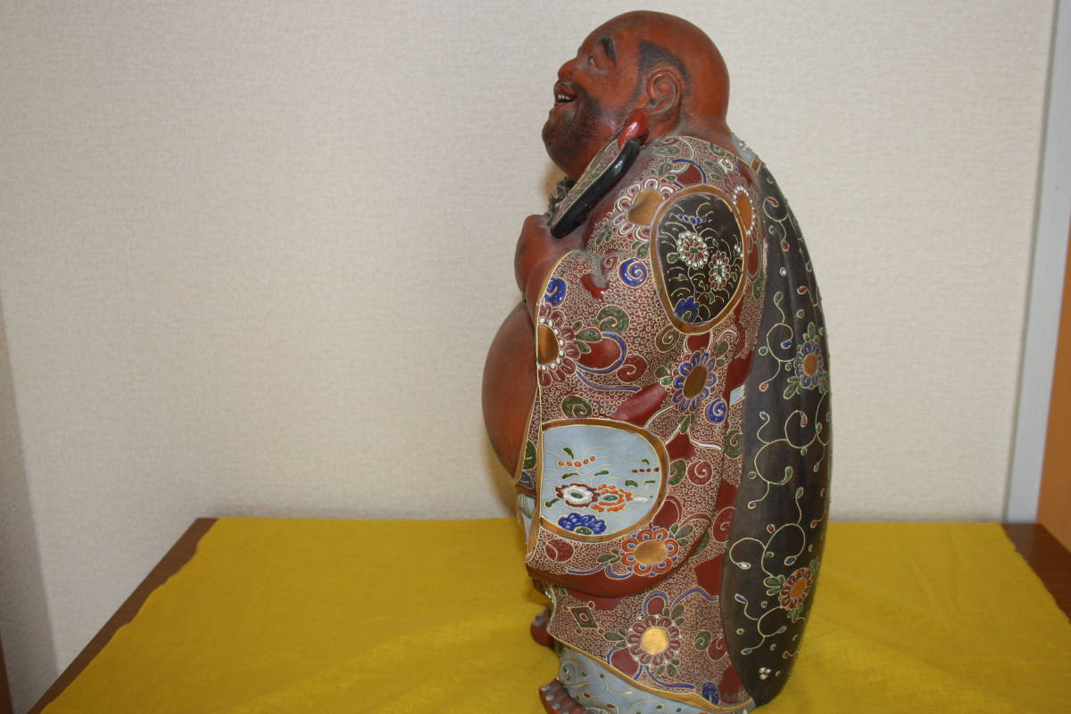 工芸品 布袋さん 置物 九谷焼 高さ約45センチ