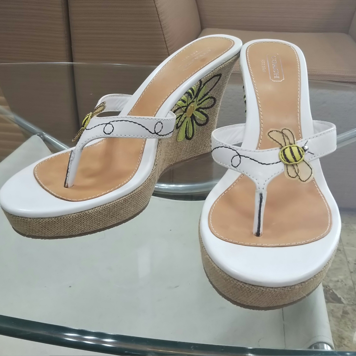 COACH☆コーチ 可愛い系 ウエッジソール サンダル 11☆ヒール11.5cm