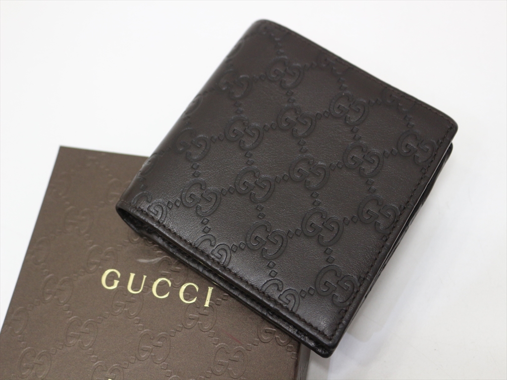 【セール，大得価】 グッチ GUCCI 小銭入れ有り財布 メンズ シマGG柄 本革レザー こげ茶/ダークブラウン 箱付き コ215(男性用財布)｜売買されたオークション情報、yahooの商品情報をアーカイブ公開 - オークファン 服飾小物