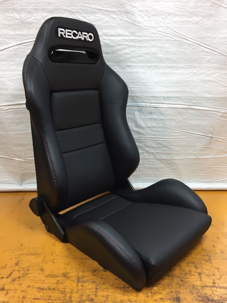 4.5.レカロ RECARO SR-3 2脚セット 黒 フェイクレザー張り替え 