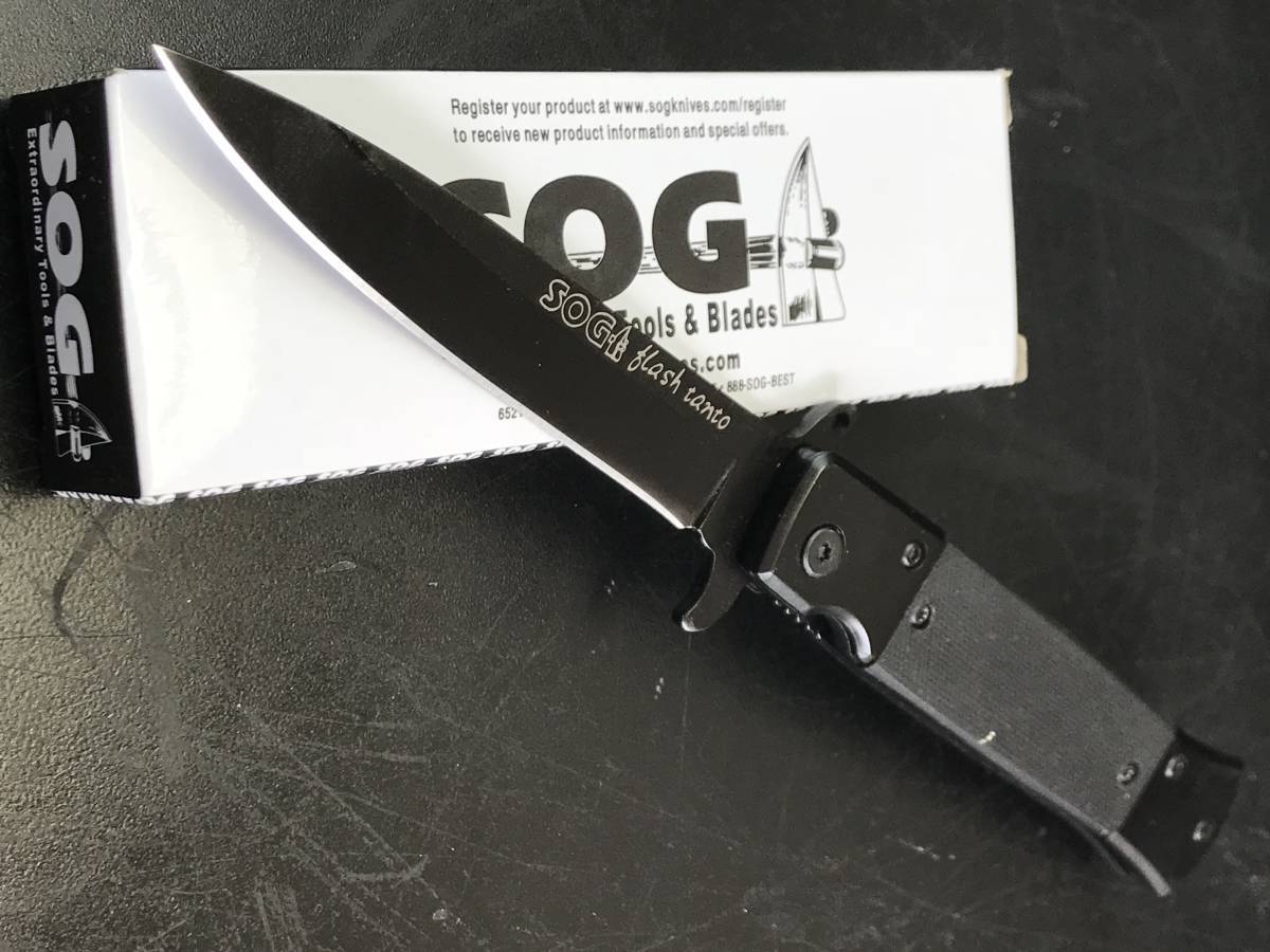 Sog Flash Tanto Black ソグ アーバン ナイフ クイック アシスタント 指一本 開く Sog フィッシング ハンティング スピアポイント ハンティングナイフ 狩猟刀 売買されたオークション情報 Yahooの商品情報をアーカイブ公開 オークファン Aucfan Com