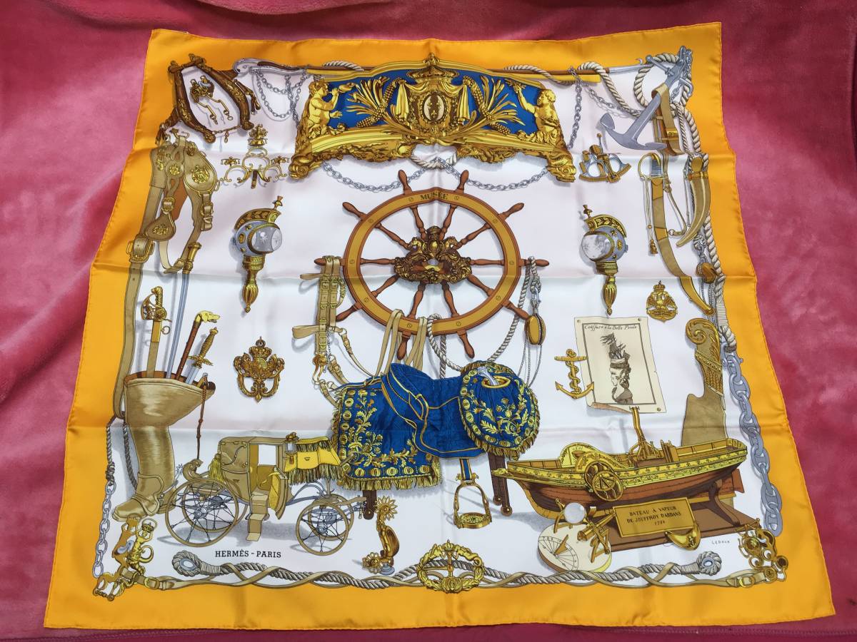 HERMES カレ90 エルメス 大判スカーフ 博物館 MUSEE - シルク100 