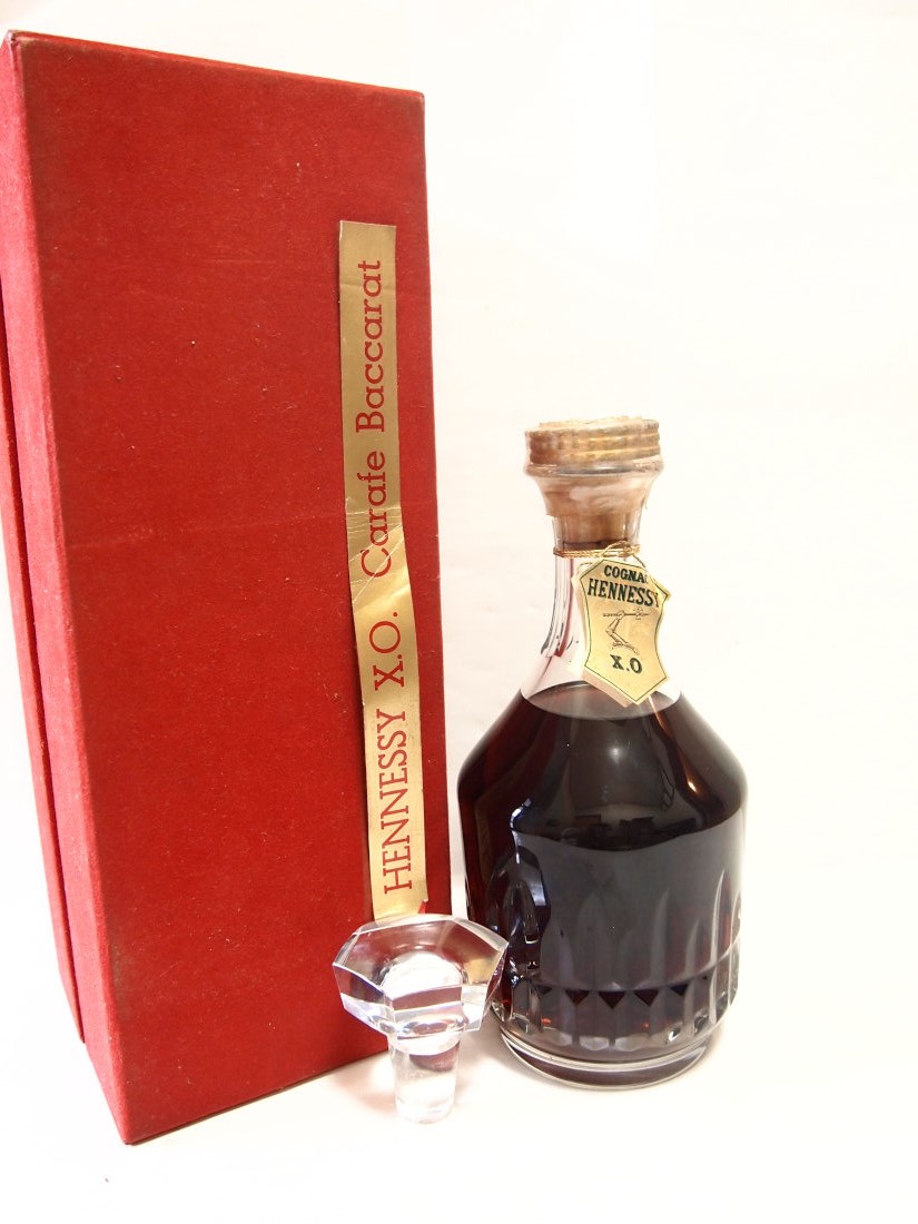 わけありコルク折れ ヘネシー XO バカラボトル ☆Hennessy XO クリスタル カラフェ ブランデー 替栓 箱 ☆古酒・未開栓 S2079LH