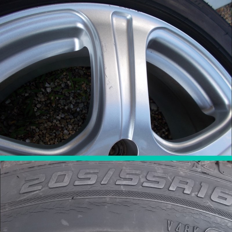205\u204460\u204416 PCD100バリ山205/55R16プリウス6.5Jインプレッサ 