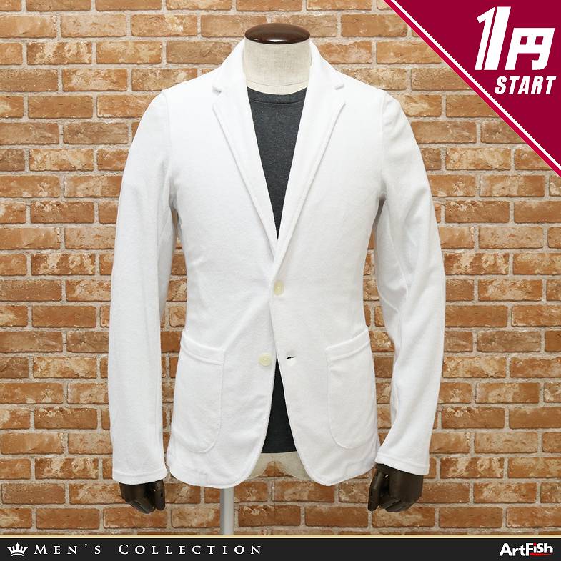 【セール，2025】 1円 PLST 日 Sサイズ 春夏 パイル ジャケット シャギー 白無地 ホワイト アンコン プラステ v260 S(テーラードジャケット、ブレザー)｜売買されたオークション情報、yahooの商品情報をアーカイブ 男性用