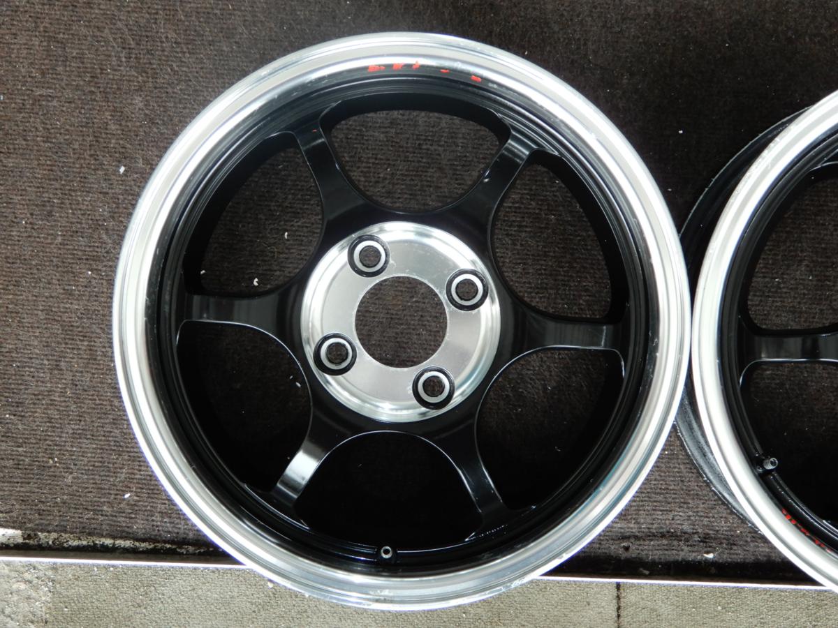 C865-3☆BLACK RACINGホイール2本 14×5J 4穴 PCD100 ET+45 セール 