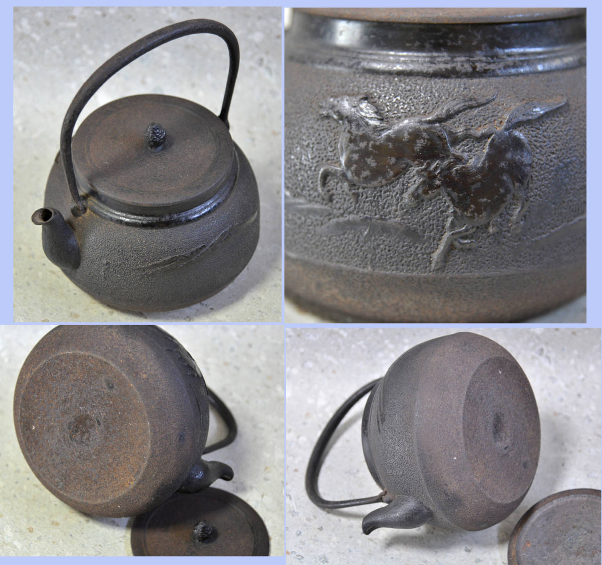 煎茶道具 鉄瓶 鉄壷 銅提 描金 風華堂』4C022 鉄壺 観音像 南部鉄器 