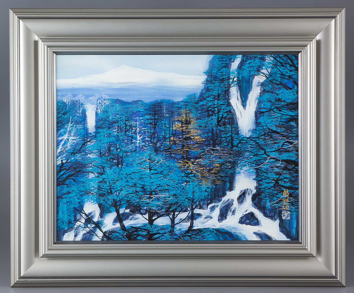 【定価４４万円】掛軸　絵画　吉村醇三郎　風景画　墨絵　美品 日本人画家 吉村 醇三郎 【青響】 - アートサロン 掛軸堂