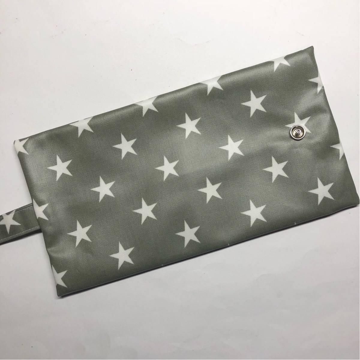 ＊星 グレー×白＊携帯用 ボックス(BOX 箱)ティッシュケース＊_4