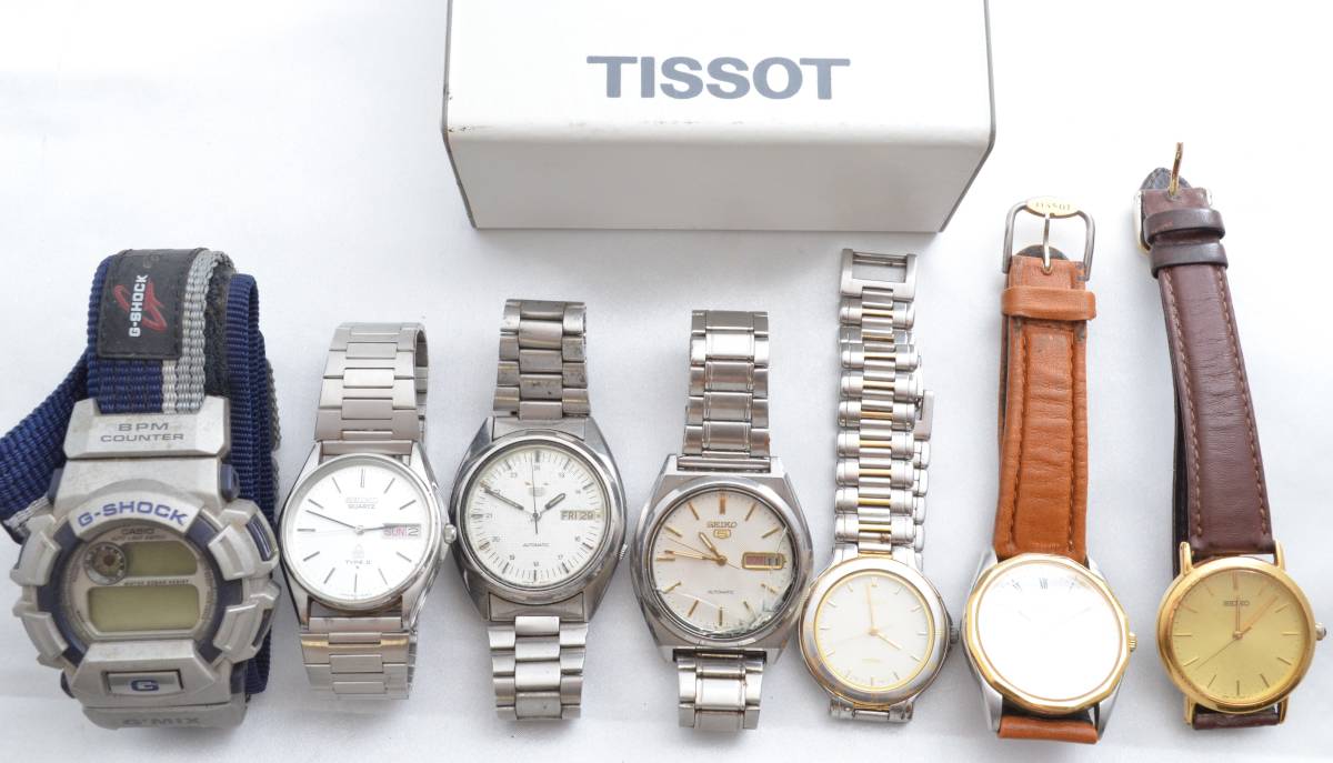 ★お買い得★CASIO カシオ G-SHOCK Gショック DW-9550 1919 G'MIX TISSOT ティソ PR100 ローマン SEIKO など腕時計 7本まとめ♪