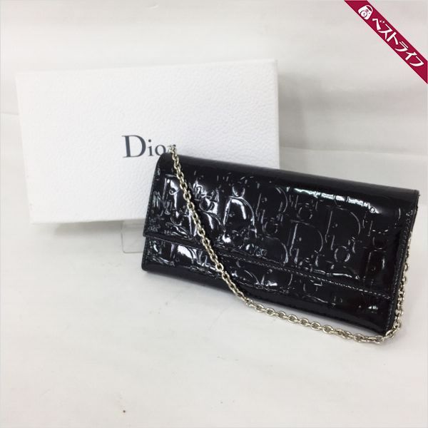大得価，定番人気 1円 本物 ディオール トロッター柄 チェーンウォレット エナメル ブラック 008(女性用財布)｜売買されたオークション情報、yahooの商品情報をアーカイブ公開 - オークファン 服飾小物