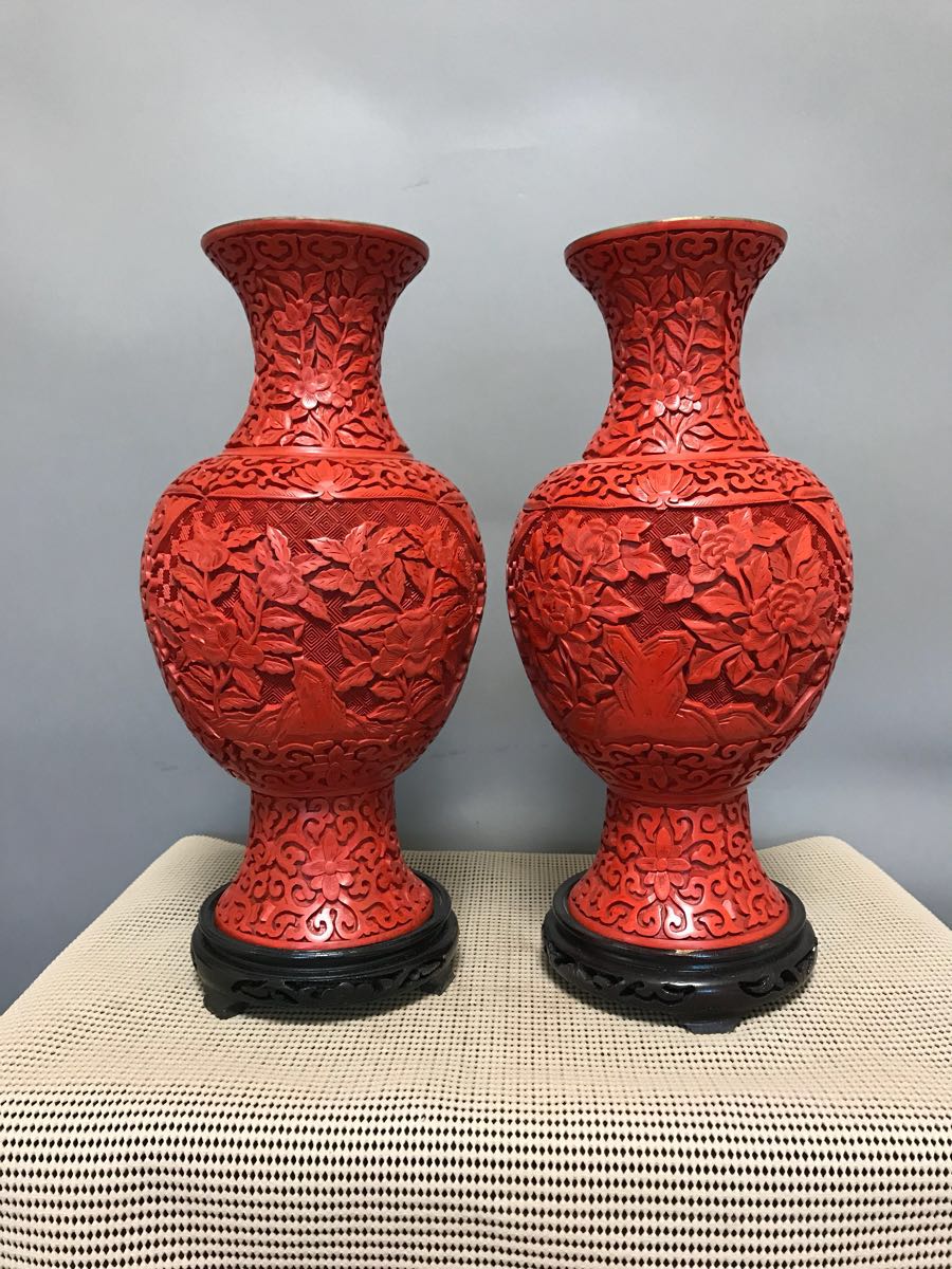 中国美術/堆朱花瓶 堆朱 ⁄ - Yahoo!オークション 「中国 花瓶」工芸品