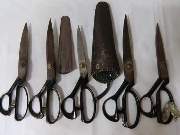 ⑦50　裁ちばさみ　裁ち鋏　庄三郎鋏　ハサミ　まとめて　庄三郎　刻印あり　5本まとめて　_1