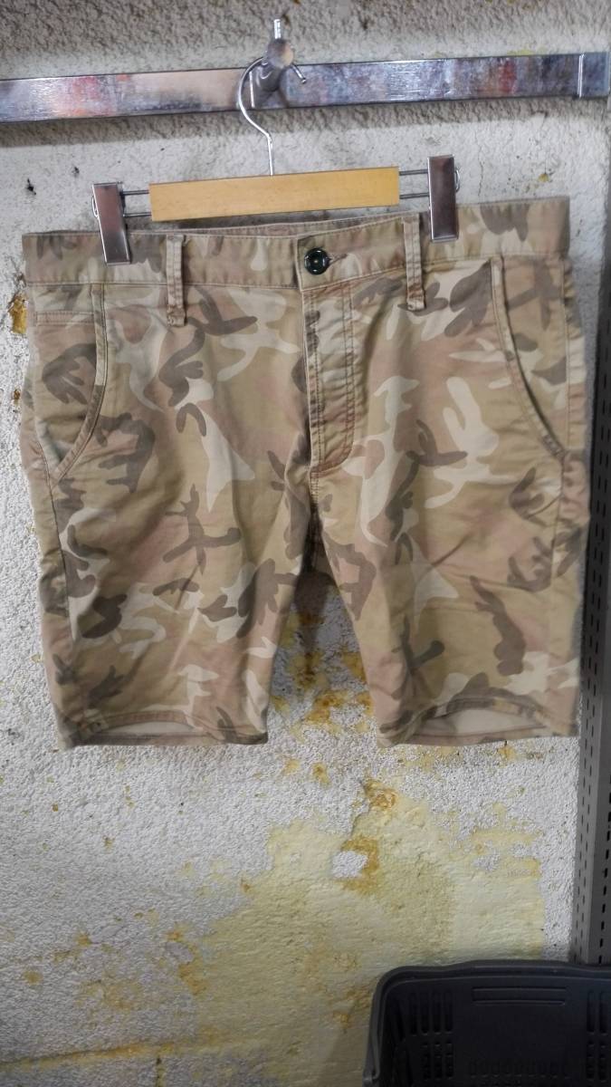 DENHAM デンハム ハーフパンツ W32 迷彩柄 カモフラ カーキ 【公式通販】