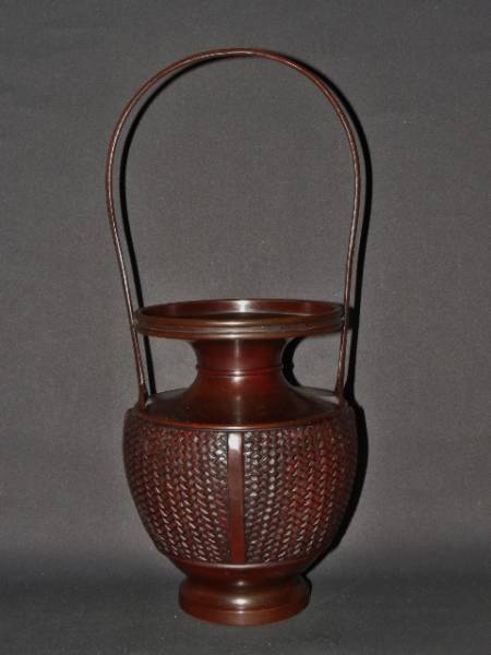 花器◇花瓶◇編込模様◇銅◇約1.9㎏◇34cm◇ **A811 【公式通販】