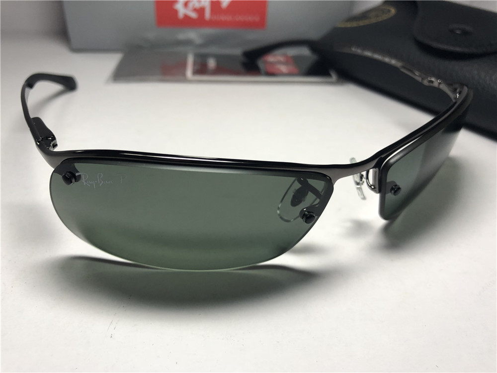 美品 偏光 サングラスRB3183 004/9A 63/15 3Pメンズ レディースフレーム メガネ クロマンスレンズ トップバー