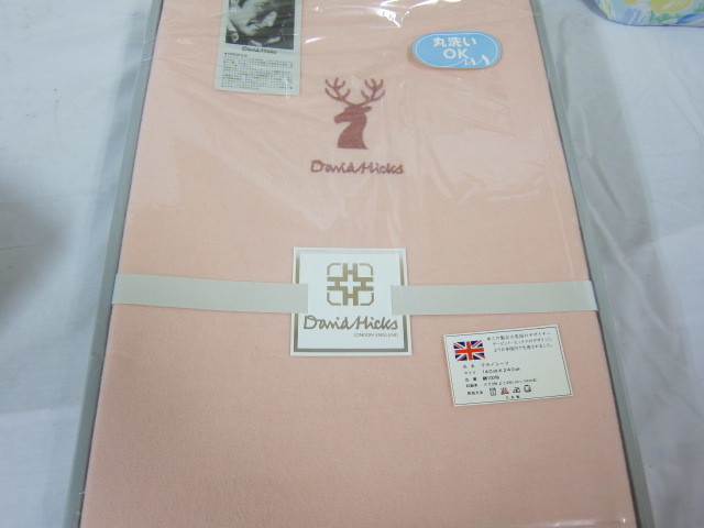 180801J　 ☆★　おまとめ　毛布　ウール混布団　シーツ　ひざ掛け　等　6点セット　東洋紡　西川　Danid Hicks　等　未使用　　★☆_5
