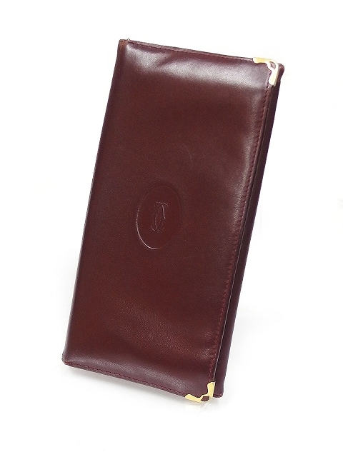 カルティエ Cartier マスト ドゥ カルティエ 財布 長財布 二つ折り ファスナーポケット レザー ボルドー 赤 /K メンズ カルティエ マスト ドゥ CRWSTA0108 カルティエ｜レディース腕時計 WSRN0030｜郡山のまじめな買取