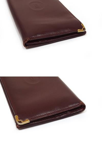カルティエ Cartier マスト ドゥ カルティエ 財布 長財布 二つ折り ファスナーポケット レザー ボルドー 赤 /K メンズ カルティエ マスト ドゥ CRWSTA0108 カルティエ｜レディース腕時計 WSRN0030｜郡山のまじめな買取