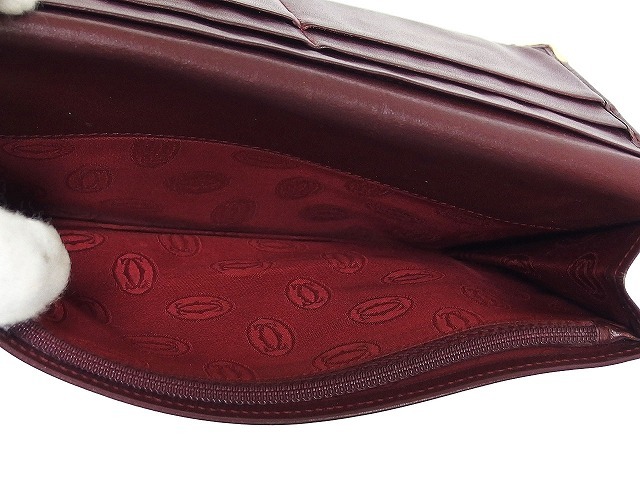 カルティエ Cartier マスト ドゥ カルティエ 財布 長財布 二つ折り ファスナーポケット レザー ボルドー 赤 /K メンズ カルティエ マスト ドゥ CRWSTA0108 カルティエ｜レディース腕時計 WSRN0030｜郡山のまじめな買取
