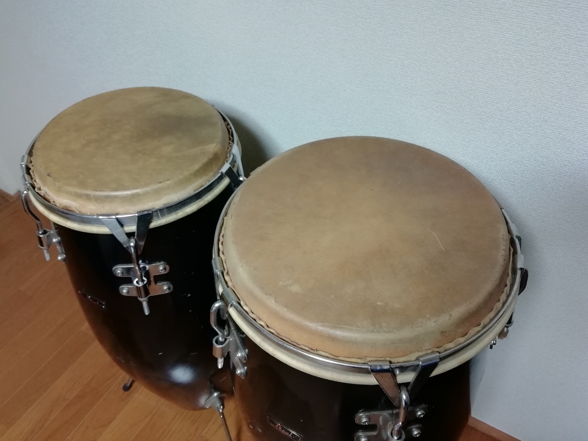 Pearl コンガ / 問題損傷なし ファイバーシェル 足ゴム小難 手渡し歓迎 東京