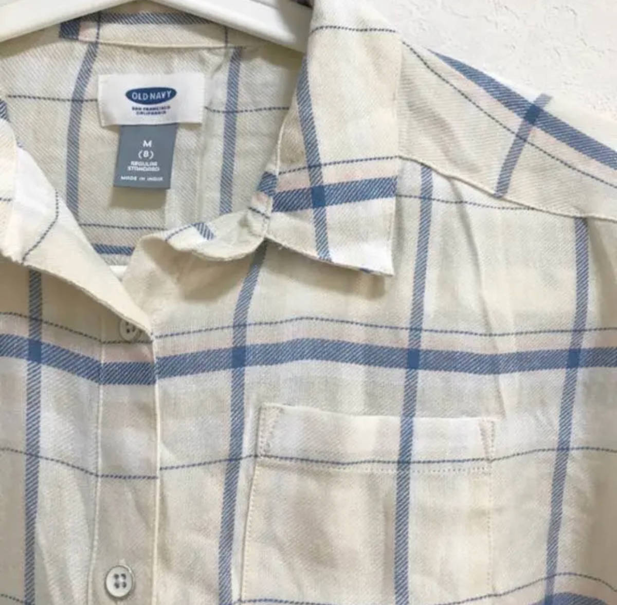 M21 オールドネイビー Old Navy 男の子にも チェックシャツ オフホワイト 半袖 シャツ M 140cm 女の子用 売買されたオークション情報 Yahooの商品情報をアーカイブ公開 オークファン Aucfan Com