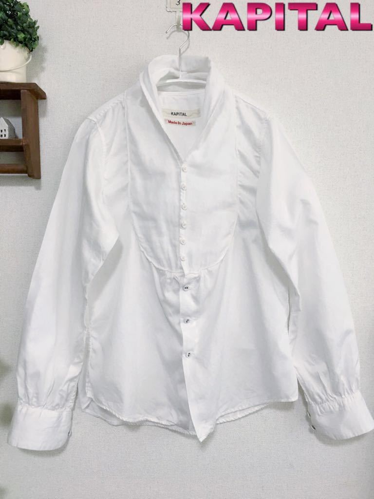 定番人気，新品 18 KAPITAL キャピタル 襟元ガーゼ生地切り替えデザインホワイトシャツ 白(キャピタル)｜売買されたオークション情報、yahooの商品情報をアーカイブ公開 - オークファン その他