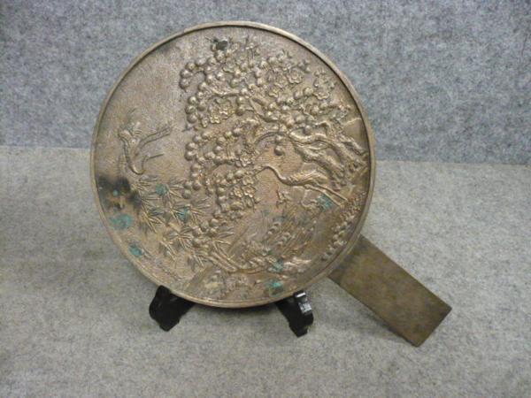 2026，正規品 17292 銅鏡 文 天下一稲村備後称吉長 鶴亀 松竹梅 銅製 古銅 古玩 古美術(鏡)｜売買されたオークション情報、yahooの商品情報をアーカイブ公開 - オークファン 鏡