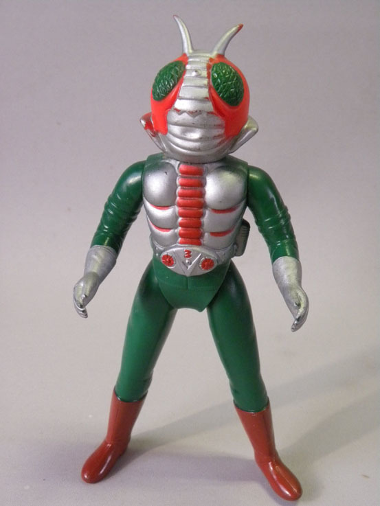 1970年代 当時物 ポピー 仮面ライダーV3 ミドルサイズ ソフビ 約20cm 