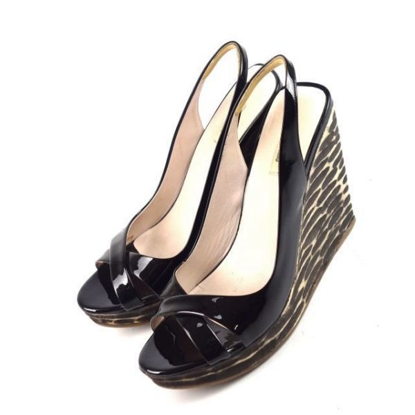 miumiu ウェッジウッド サンダル 38 3d16 MIU MIU ミュウミュウ ミュウ