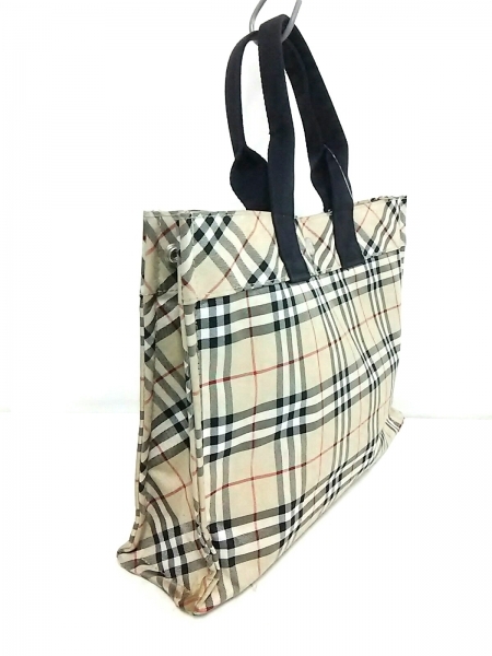 バーバリーブルーレーベル Burberry Blue Label バッグ トートバッグ ナイロン ベージュ×黒×マルチ チェック柄