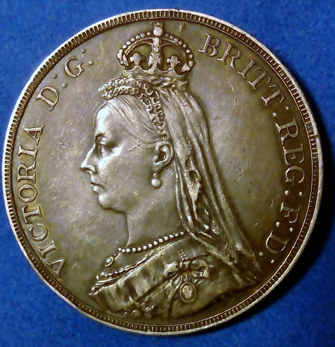 P*o様 1890年 英国ジュベリーヘッドヴィクトリア女王　クラウン銀貨 1890年 英国ジュベリーヘッドヴィクトリア女王 クラウン銀貨 イギリス